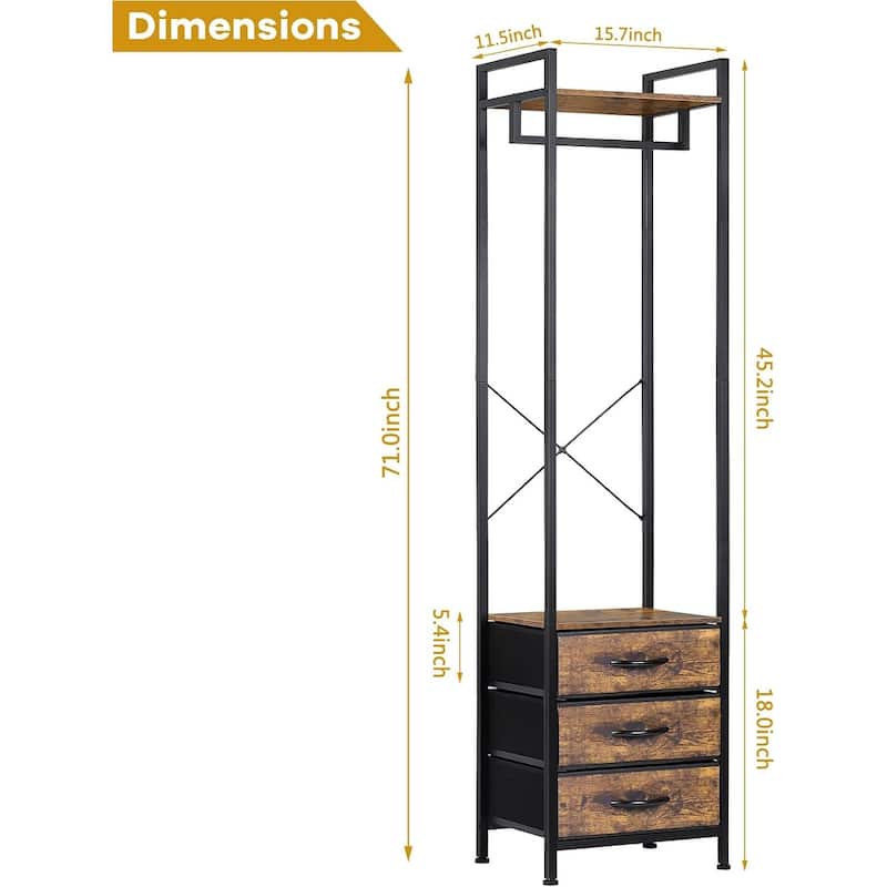 Clothing Rack with Drawers