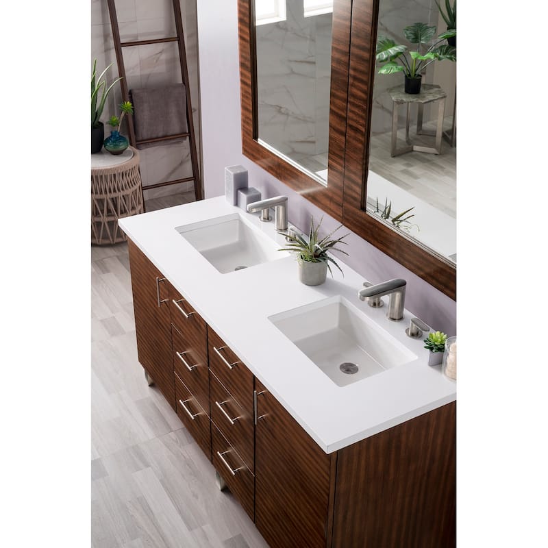 James Martin Vanities Metropolitan 60" Double Vanity, American Walnut