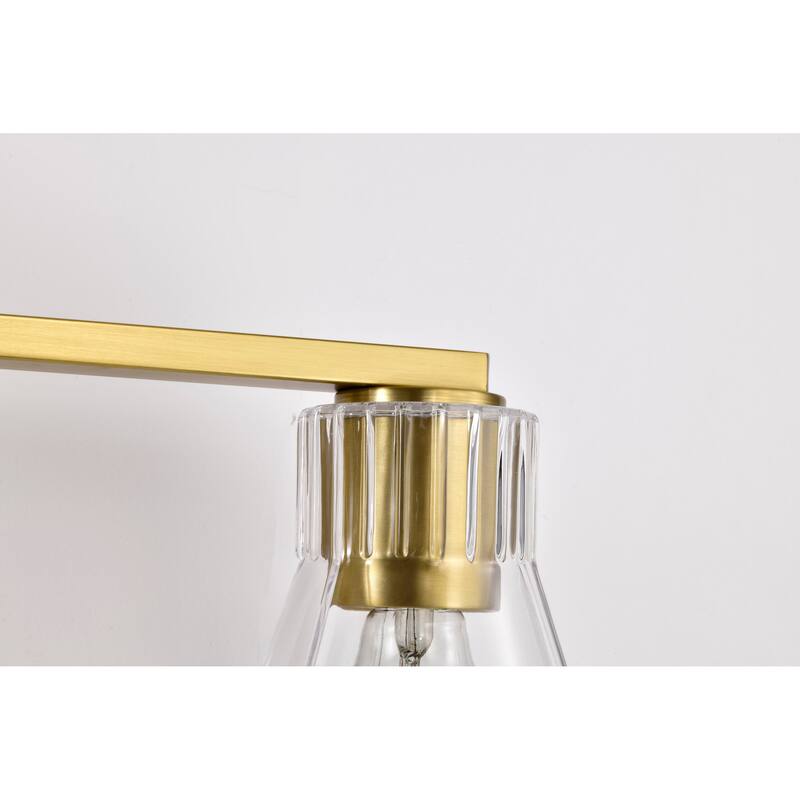 Gianna 3 Light Vanity Vintage Brass Finish Clear Glass - Vintage Brass