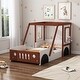 preview thumbnail 7 of 8, Fun Play Design Twin Size Car Bed for Kids, White + Orange, Platform Bed with Playful Car-Shaped Frame, Safe & Imaginative