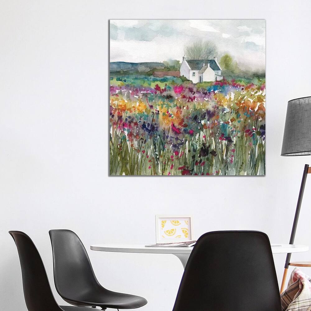 iCanvas "Wildflower Cottage" by Carol Robinson Canvas Print