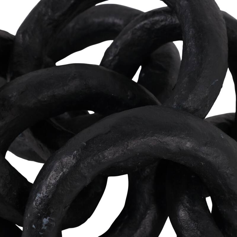 Metal Object Linked Rings Sculpture Interlocking Circular Chain Design