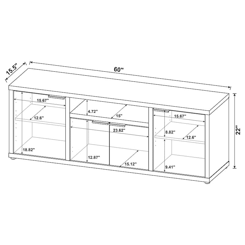 Tabby 4-Door Engineered Wood 60" TV Stand Mango