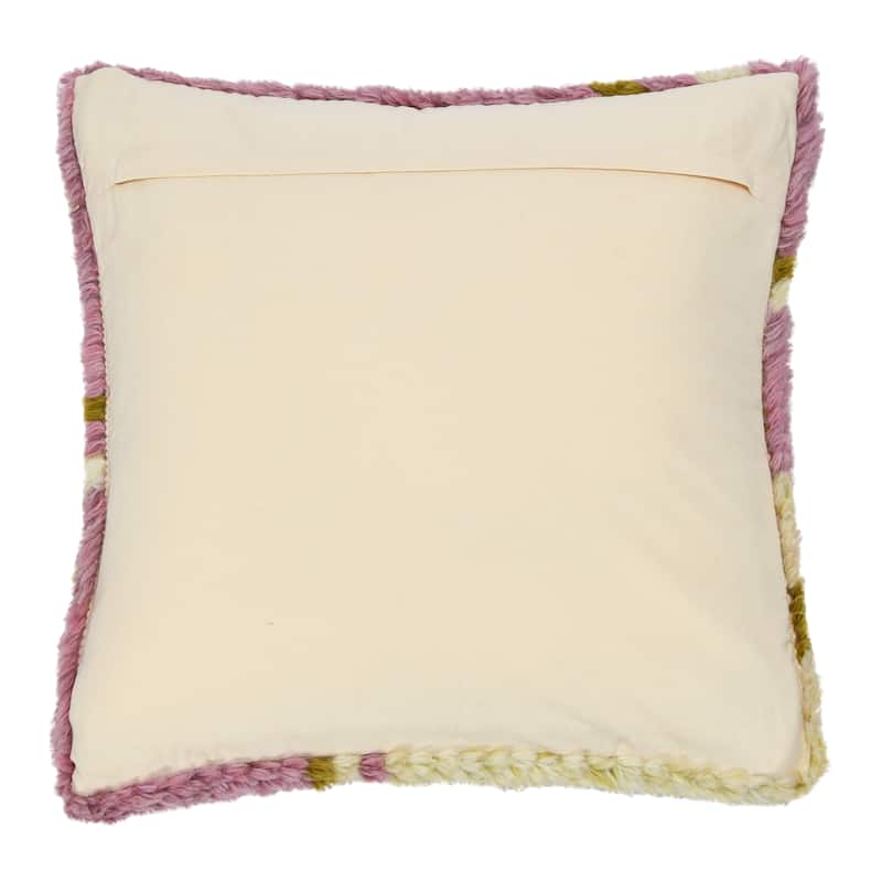 Wool and Cotton Tufted Pillow with Design