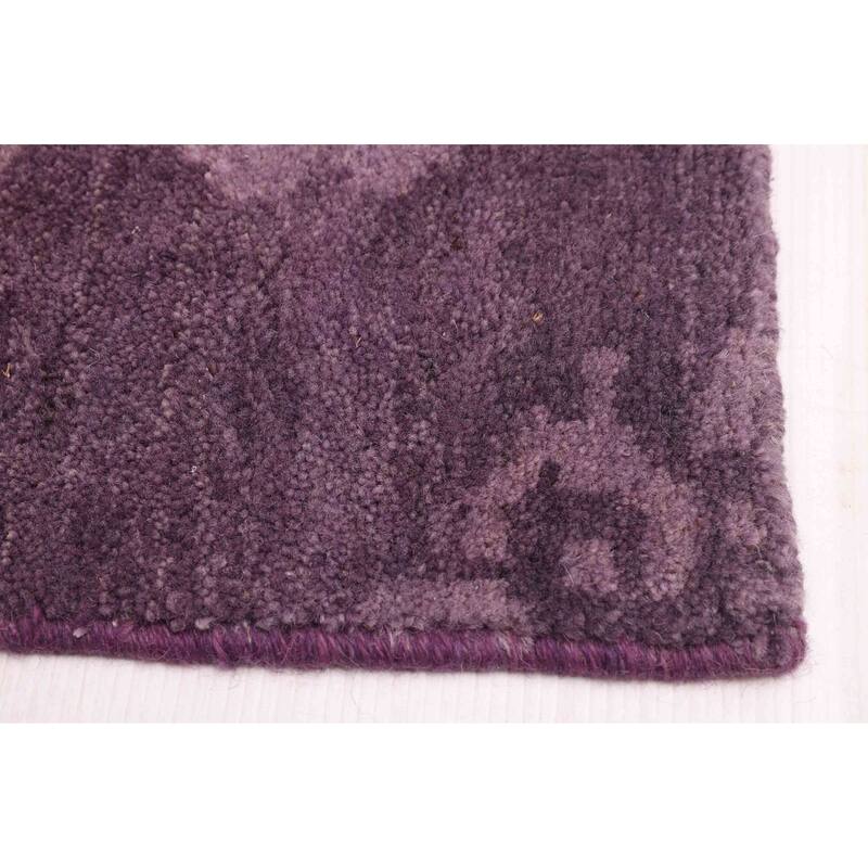 ECARPETGALLERY Hand-knotted Color Transition Purple Wool Rug - 7'3 x 9'10