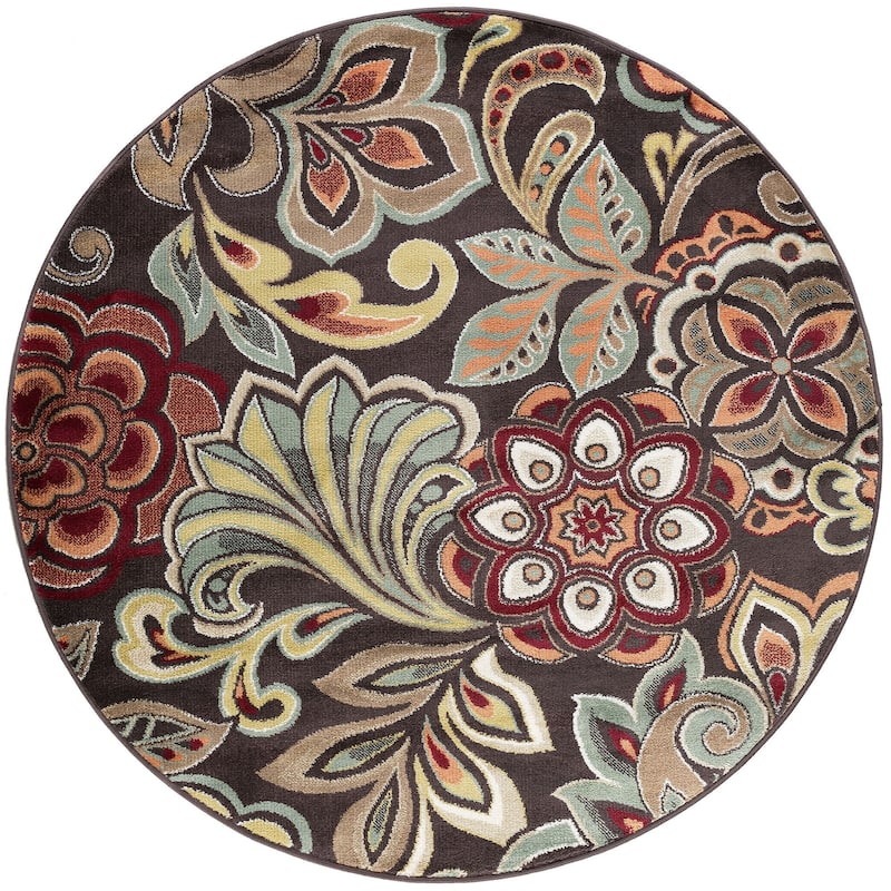 Decora Farmhouse Floral Indoor Area Rug