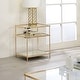 preview thumbnail 5 of 5, Scoles Contemporary 18-inch Glass Top 2-Shelf Side Table by Furniture of America Champagne