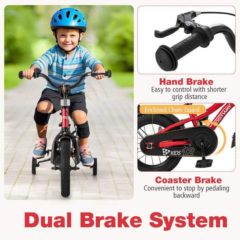 Costway 12"/14"/16"/18" Kids Bike for 3-4 Years Old Boys & Girls with