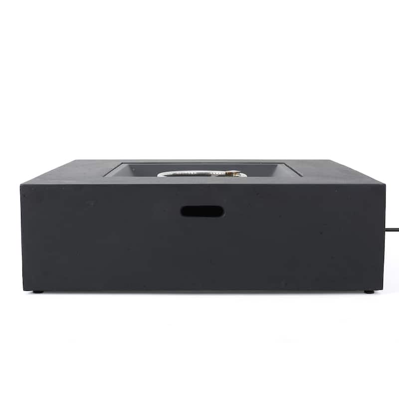 Aidan Outdoor 50,000 BTU Lightweight Concrete Square Fire Pit (No Tank Holder) by Christopher Knight Home