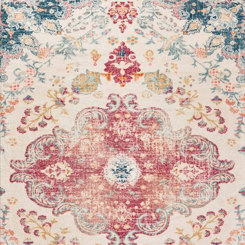 HomeRoots Medallion Traditional Rectangle Area Rug