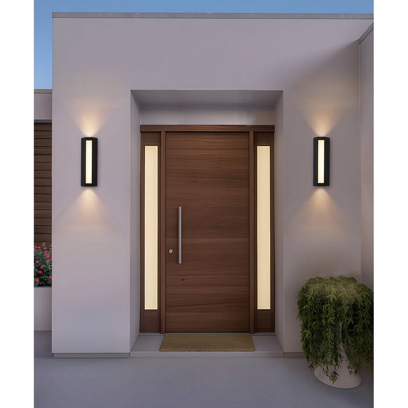 Modern Dimmable LED Outdoor Wall Sconce, 3000K Warm White