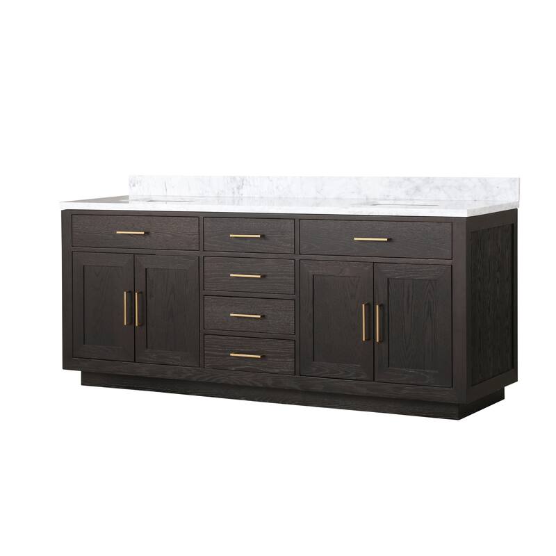 Lexora Abbey Bath Vanity and Carrara Marble Top