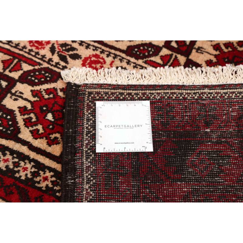 ECARPETGALLERY Hand-knotted Teimani Beige, Red Wool Rug - 3'5 x 6'8