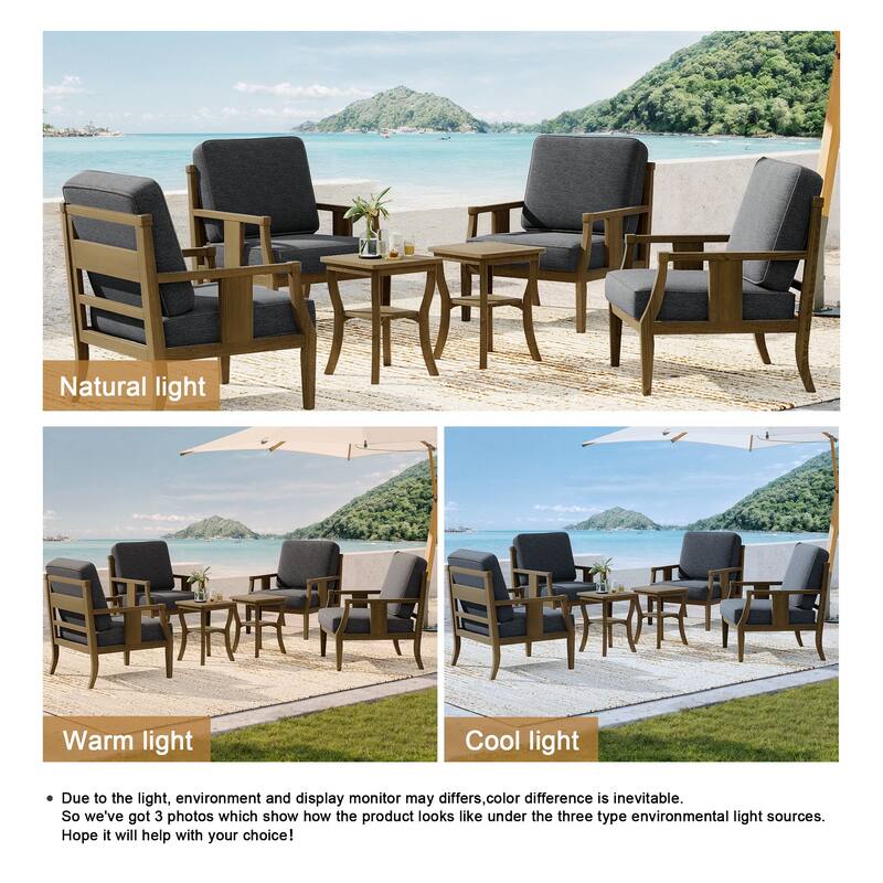 Patio Conversation Sets with Side Table(Set of 6)