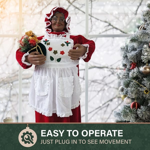 Fraser Hill Farm 3-Ft. Music and Motion African American Mrs. Claus with  Apron - Animated Indoor Holiday Home Decor - Bed Bath & Beyond - 34701352