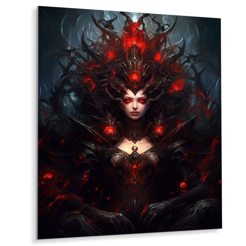 Designart "Cosmic Female Visitor I" Alien Metal Wall Art Living Room