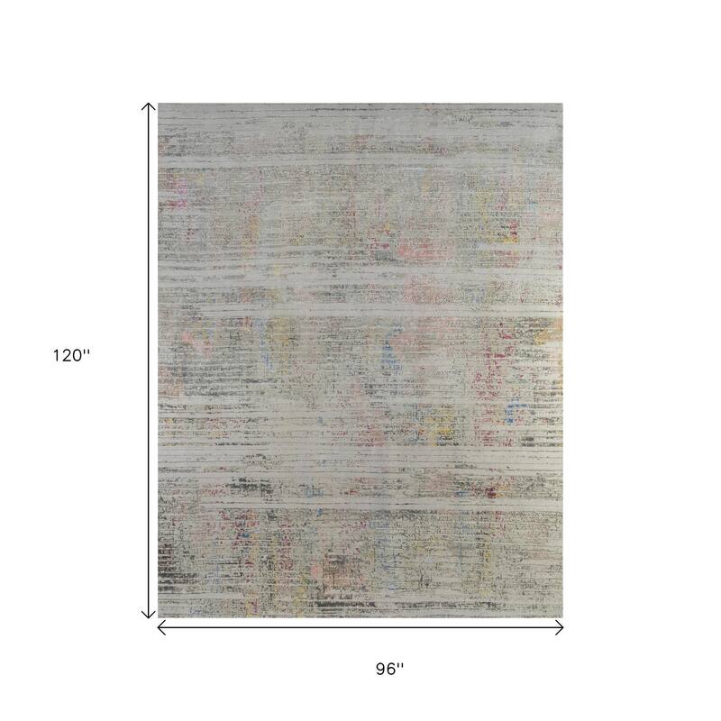 HomeRoots Abstract Contemporary Rectangle Area Rug - 120.00 in. x 96.00 in. x 0.25 in.