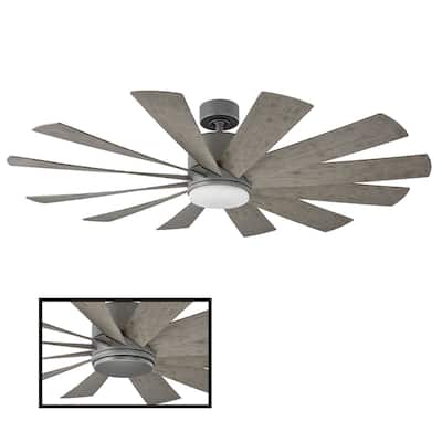 Windflower 60-inch 12-blade Indoor/ Outdoor Smart LED Ceiling Fan