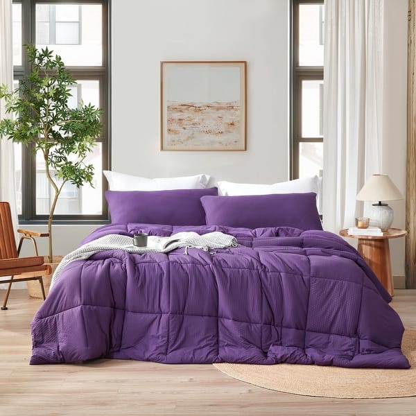 slide 2 of 4, Snowflakes - Coma Inducer® Oversized Comforter Set - Purple Acai Alaskan King
