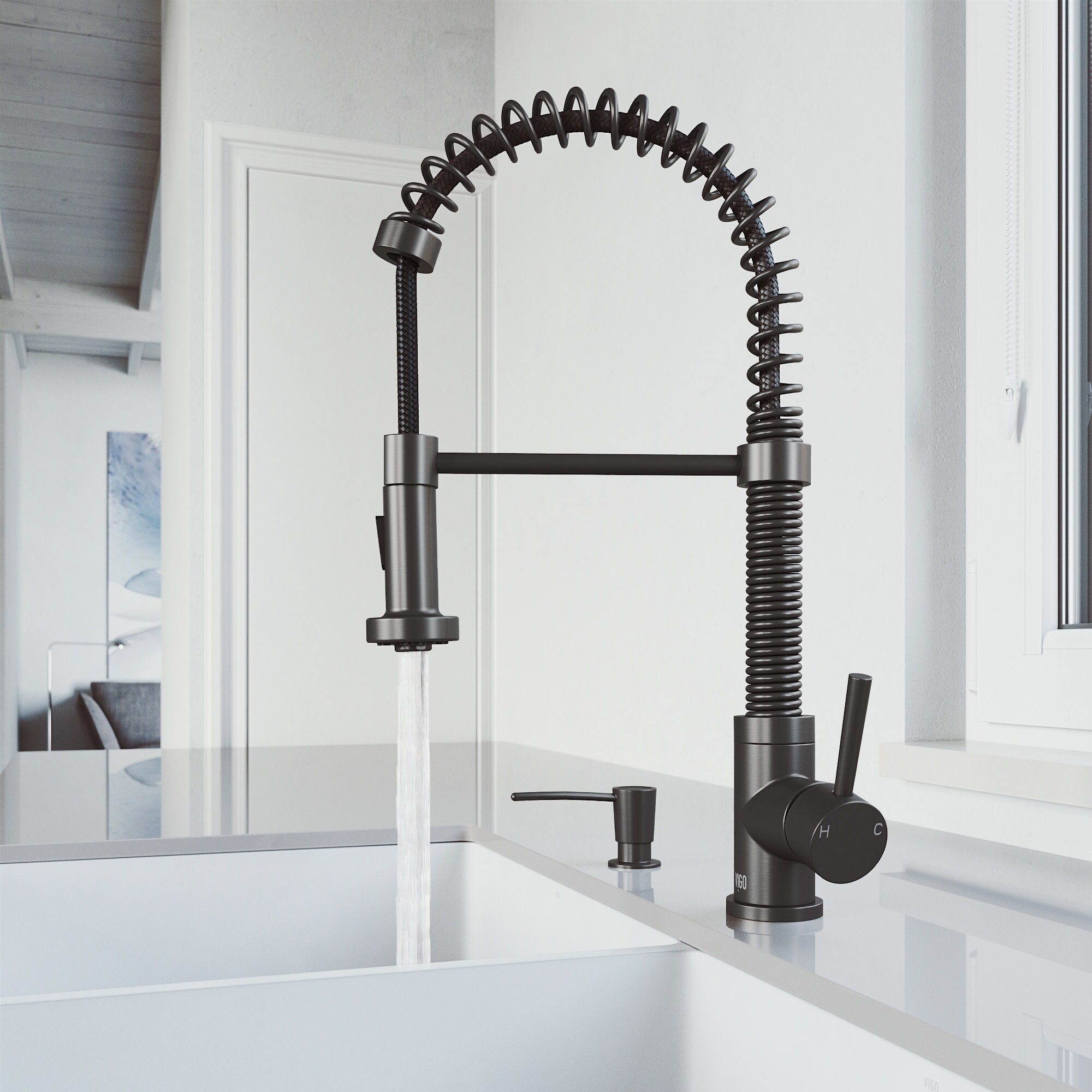 Vigo Edison 1.8 GPM Single Hole Pre-Rinse Kitchen Faucet Includes Bed  Bath  Beyond 23016222