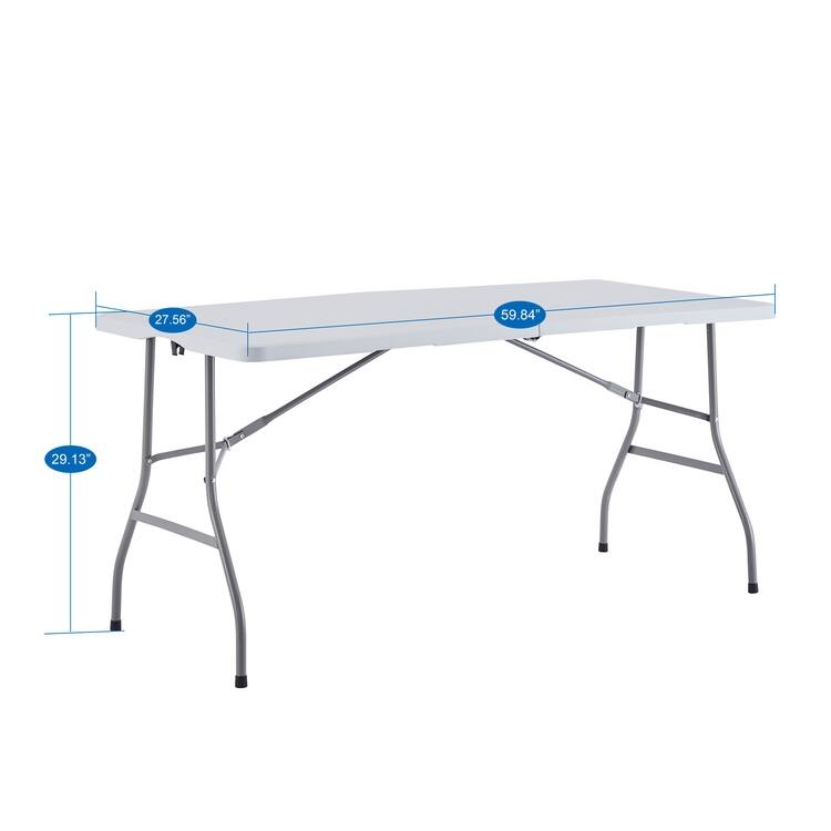 Folding Table Foldable Table Portable Collapsible Table Multipurpose Rectangular Resin Fold Up Table for Outdoor Camping