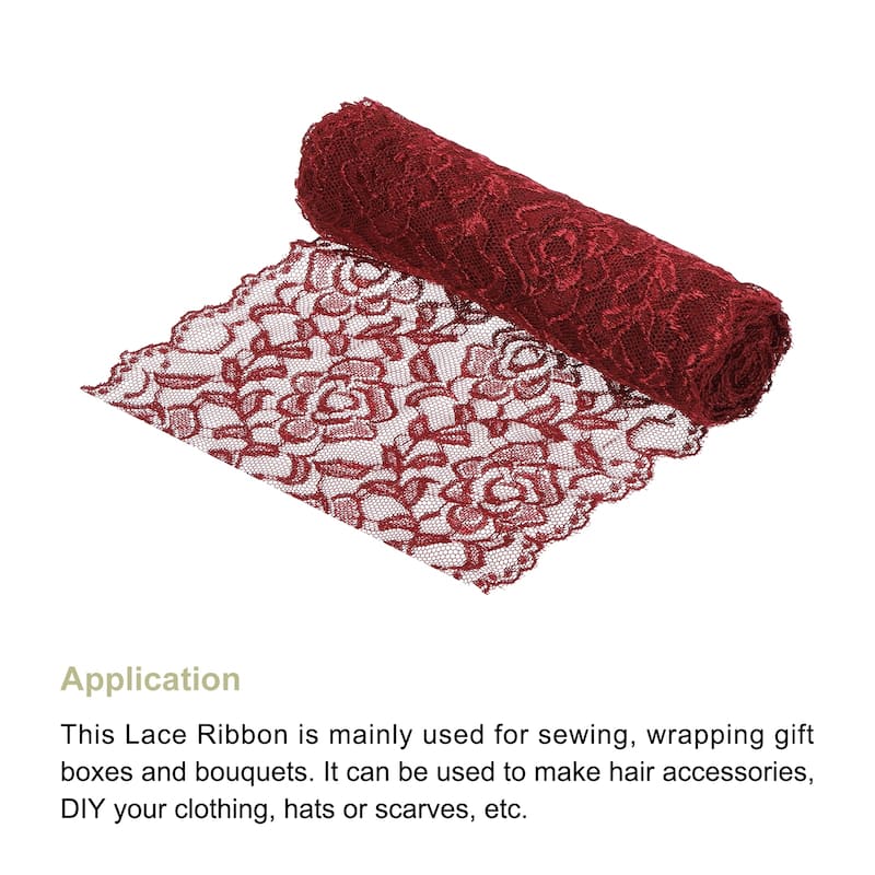 7 Inch Wide 5 Yard Lace Ribbon Floral Pattern Lace Trim Ribbon
