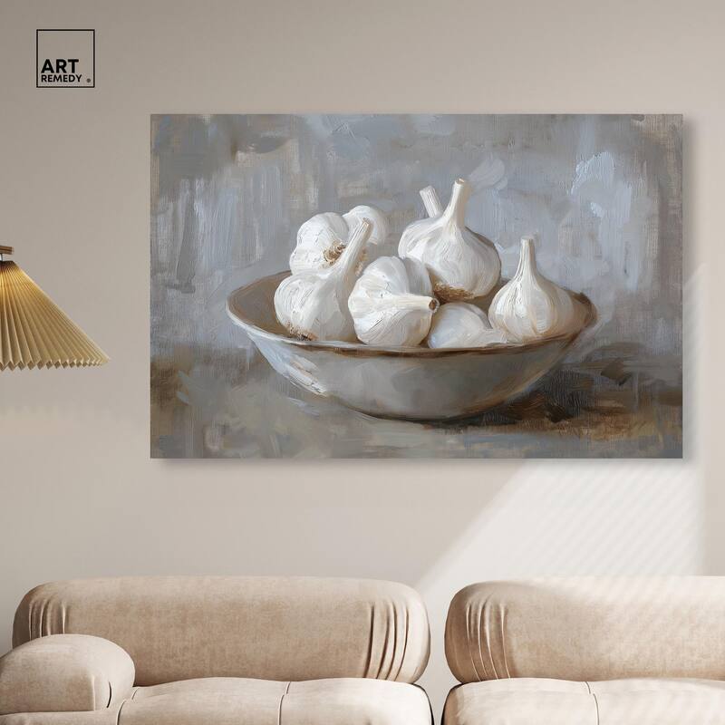 Garlic Bowl Canvas by Art Remedy, Gallery Wrapped