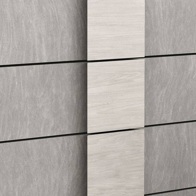 Nomi Tall Dresser Chest, 5 Drawers and Melamine Top, Stone Gray Front