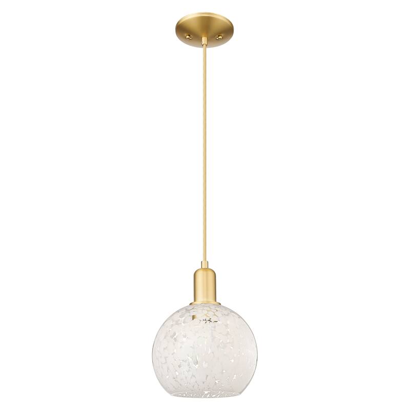 Innovations Lighting Endless Possibilities Arcadia - White Mouchette - 1 Light 8" Cord Hung Mini Pendant - Satin Gold