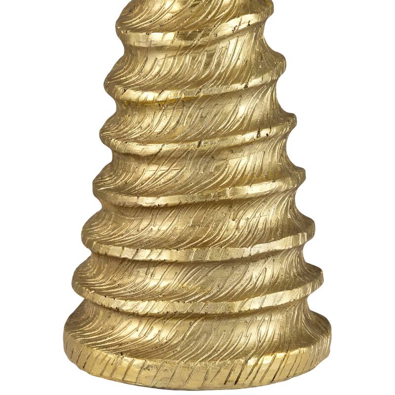 Metallic Swirling Spirals Tabletop Tree with Star Christmas Decoration - 13.5" - Gold