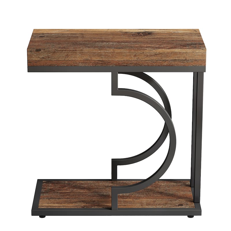 Narrow Side Table White Gold Side Table C Shaped End Table Modern Bedside Table Small Side Table for Couch Living Room