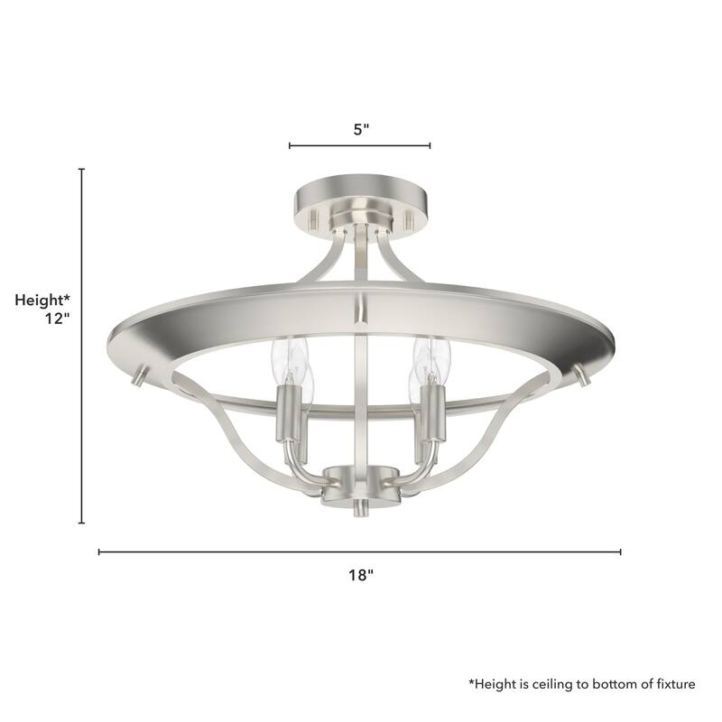 Hunter Perch Point Noble 4-Light Flush Mount Ceiling Light - Rustic, Transitional, Mountain, Modern