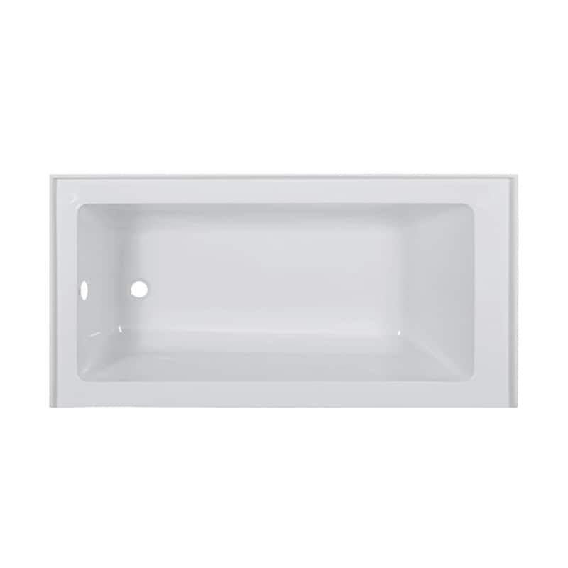Fine Fixtures Acrylic-Fiberglass Soaking Bathtub, White. Alcove/Apron Front