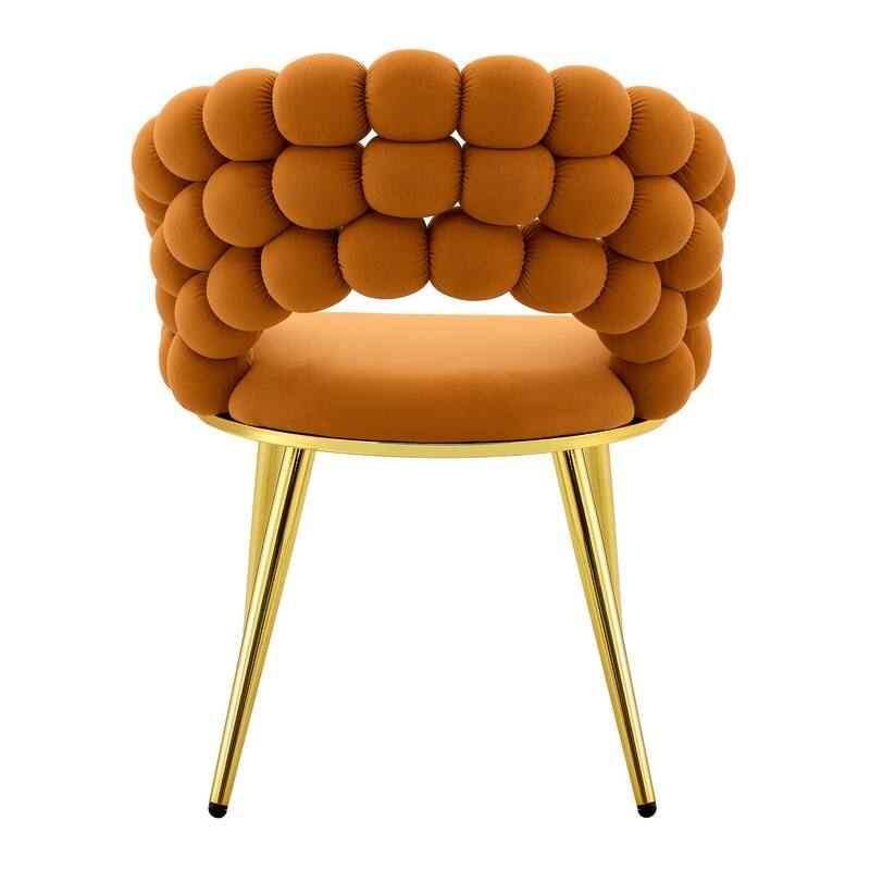 Set of 2 Velvet Bubble Link Chairs - Modern Sculptural Seating for Dining & Living Rooms