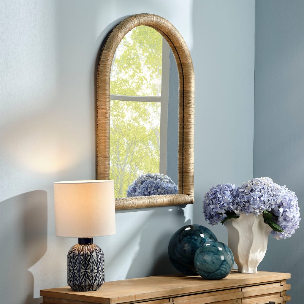 Alden Decor Vista Seagrass Arch Wall Mirror