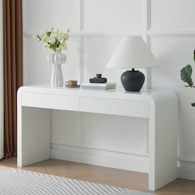 Christopher Knight Home - Varenne Curved MDF Console Table with Dual-Drawer Storage