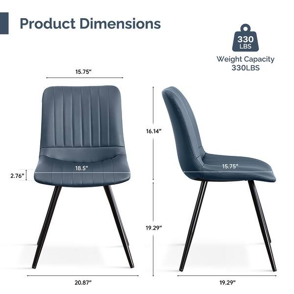dimension image slide 5 of 8, HOMYKA Modern Dining Chairs with Thick Cushions Set of 6