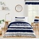 preview thumbnail 1 of 4, Sweet Jojo Designs Navy Blue and Gray Stripe 2-piece Twin Comforter Set