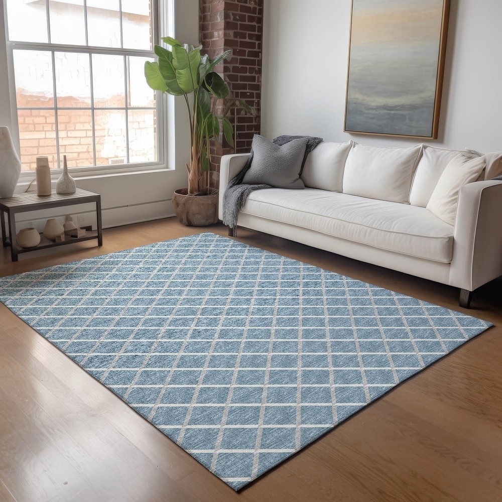 Premium Washable Super Soft Modern Trellis Mayfield Rug