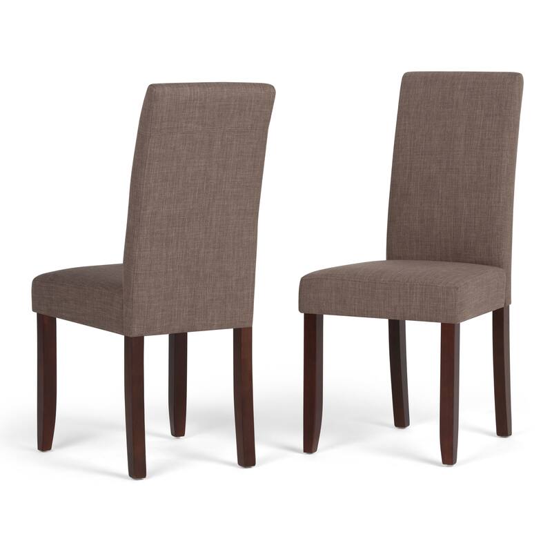 WYNDENHALL Normandy Transitional 7 Pc Dining Set with 6 Upholstered Parson Chairs and 66 inch Wide Table