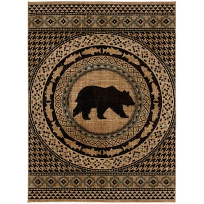 Mayberry Rugs Asheville Lodge Bear Area Rug