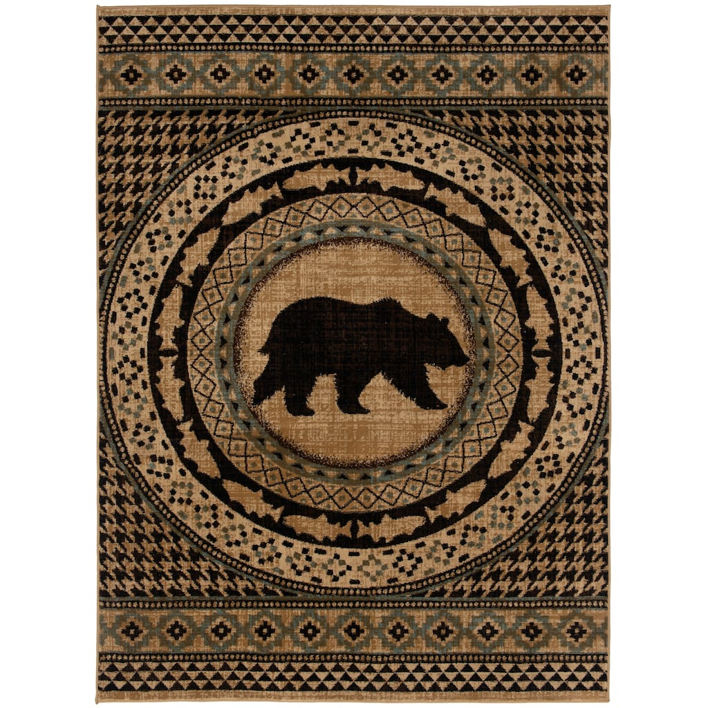 Mayberry Rugs Asheville Lodge Bear Area Rug