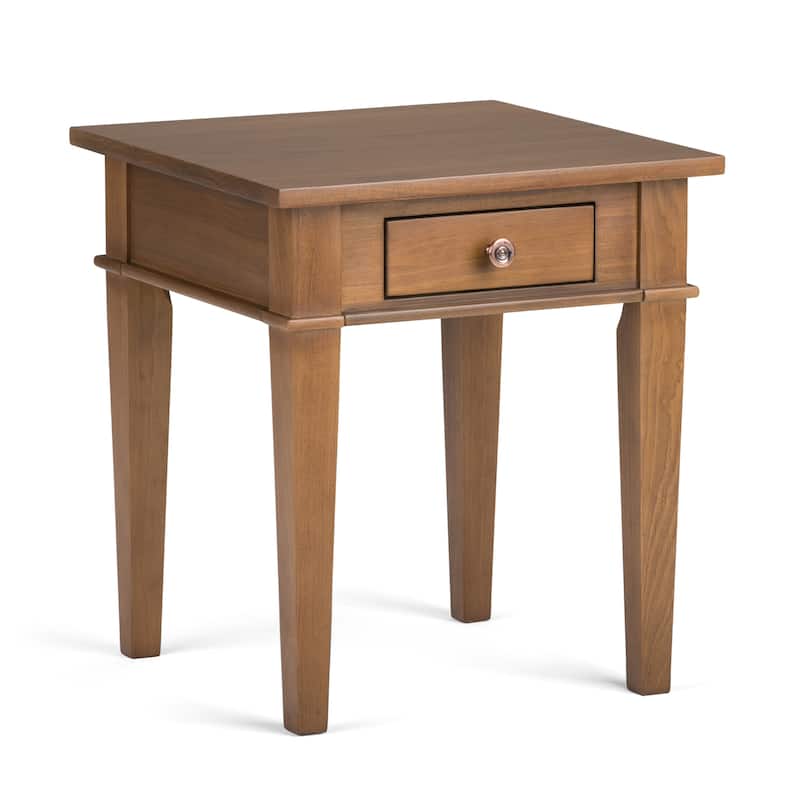 WYNDENHALL Sterling SOLID WOOD 18 inch Wide Square Transitional End Side Table - 18 W x 18 D x 20 H