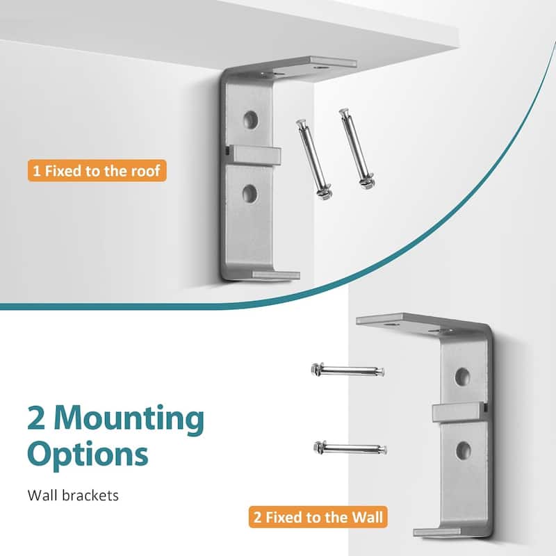 MCombo Patio Window Awnings 50''x55'', Fully Assembled Manual Retractable Sunshade Canopy