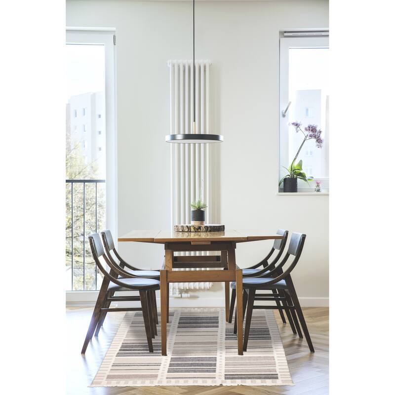 ECARPETGALLERY Flat-Weave Ankara FW Light Grey Wool Kilim - 5'4 x 7'9