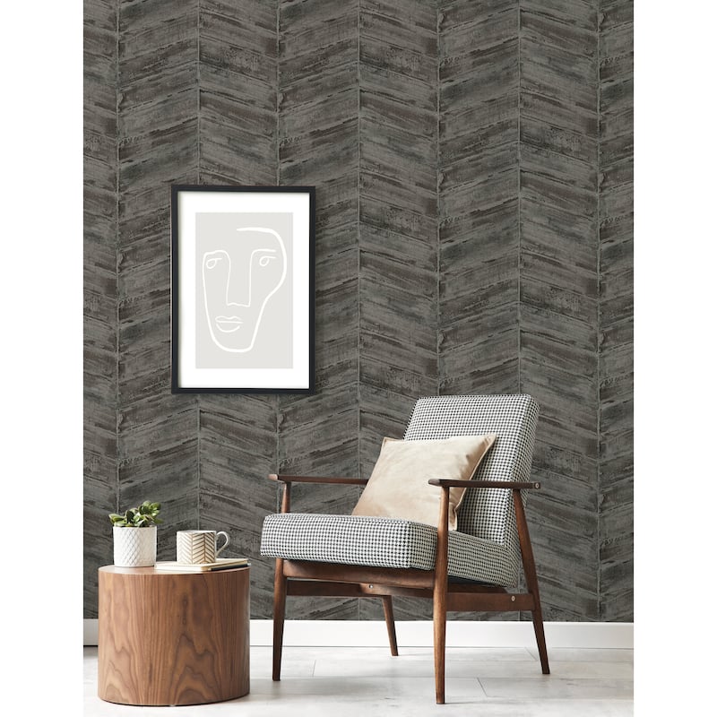Galerie Wallcoverings Ambiance Abstract Chevron Design Vinyl on Non-woven Matte Wallpaper Roll