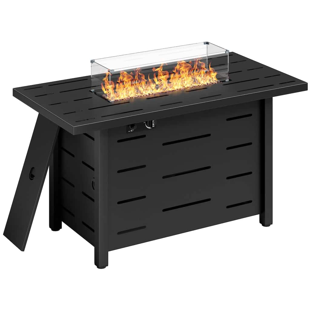 Futzca Propane Fire Pit 50000 BUT Outdoor Gas Fire Table with Lid