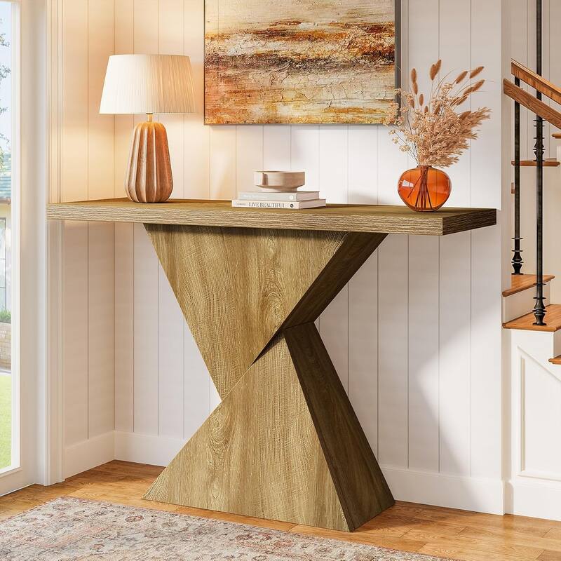 41.5" Entryway Console Table, Farmhouse Narrow Sofa Table Behind Couch - 41.5" L x 11.81" W x 31.49" H