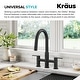 preview thumbnail 35 of 86, KRAUS Oletto Bridge Kitchen Faucet with 2-Function Pull-Down Sprayhead