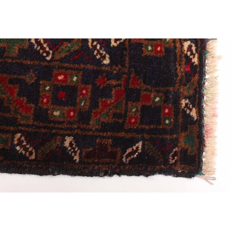ECARPETGALLERY Hand-knotted Teimani Dark Navy Wool Rug - 2'8 x 4'2